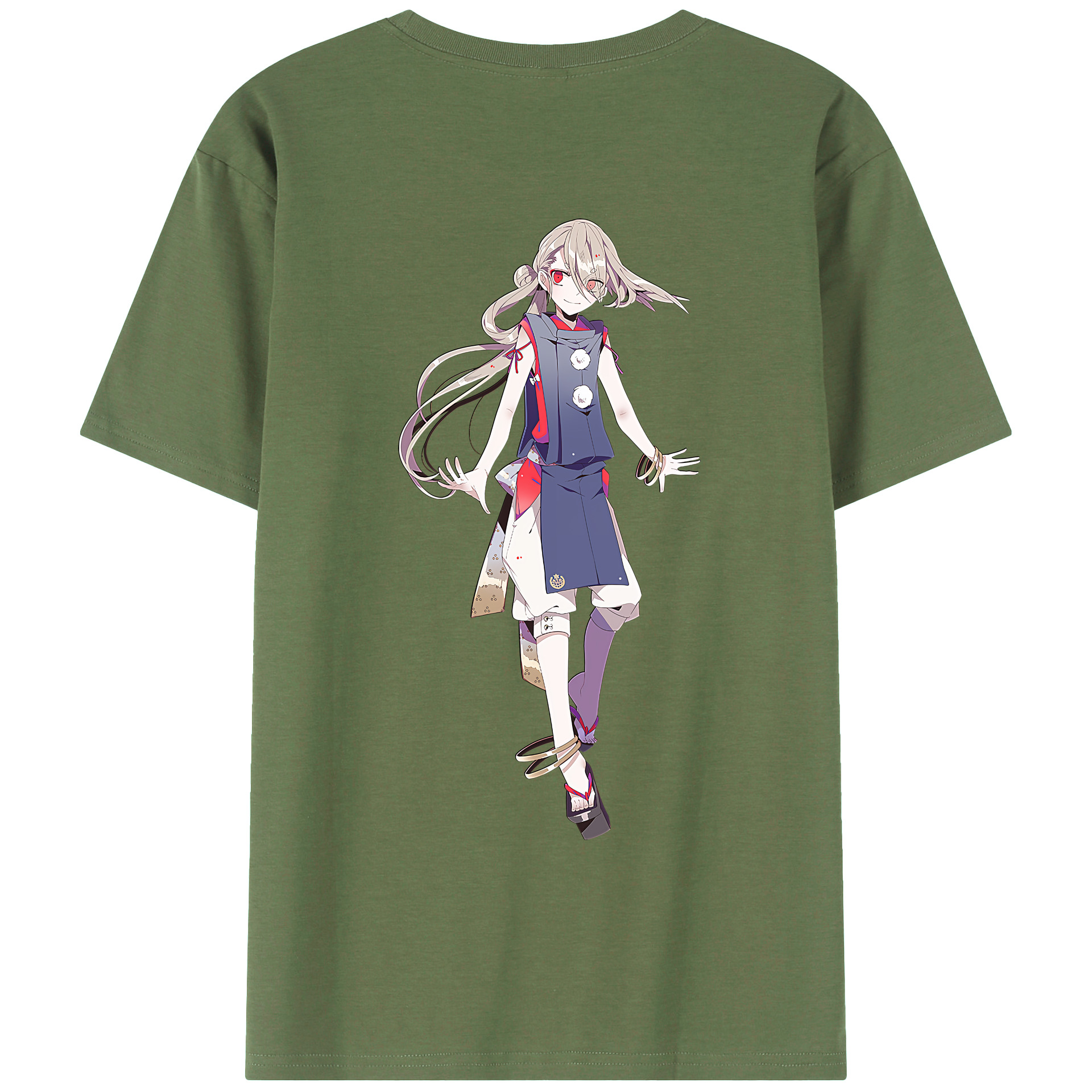 （画像用） 刀剣乱舞 Touken Ranbu 綿100％ メンズ半袖Tシャツ（バックプリント） 通気性